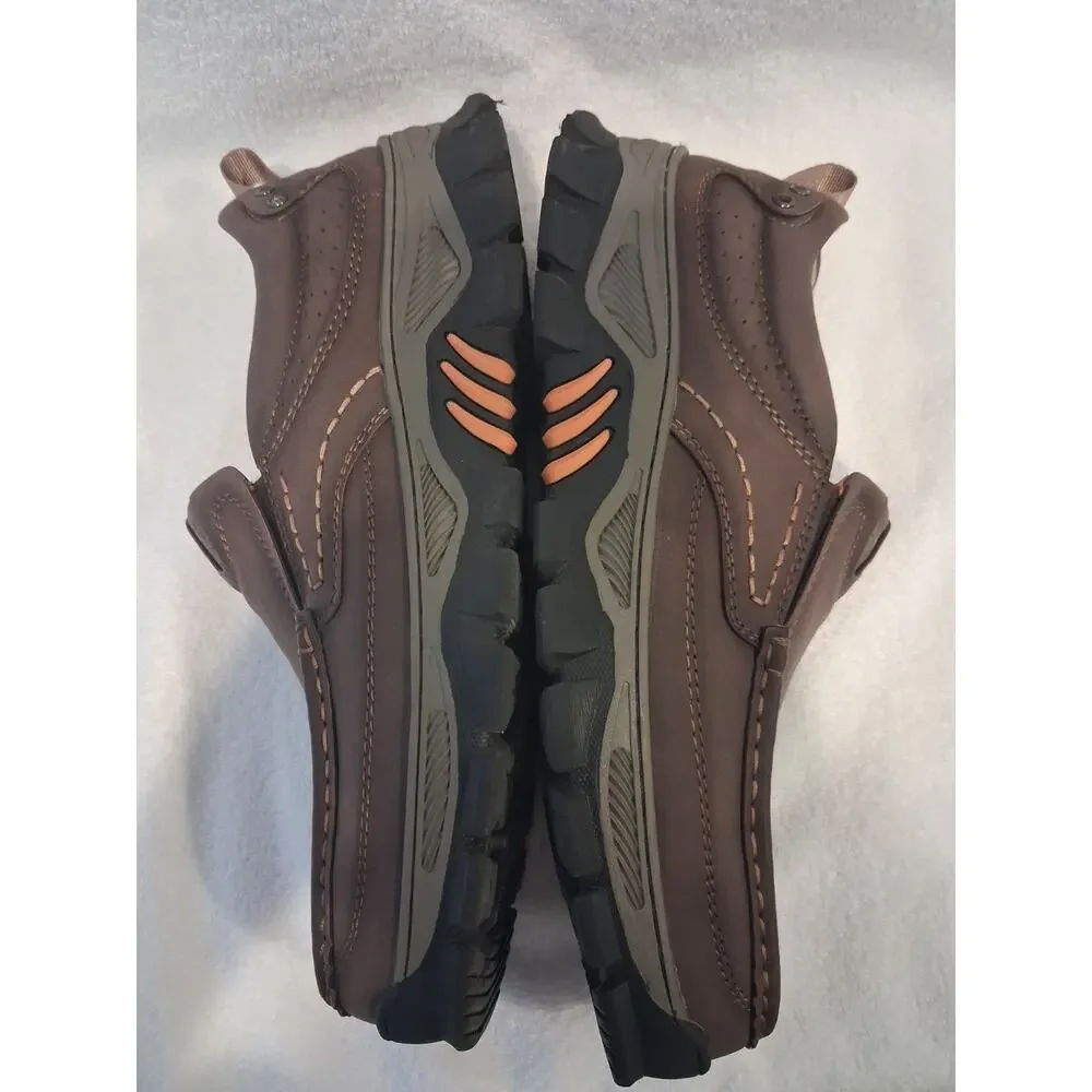 Shoes Slip Loafers On Brown Leather Slip Safety Shoes Composite Toe Sz 9.5 EE